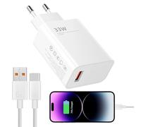 Chargeur 33w pour Xiaomi Rapide USB,Chargeur 33w pour Xiaomi avec 2M 6A Câble USB C,Chargeur Rapide pour Redmi Note 13/12/11/11S/9/10/11 Pro/12 Pro/13 Pro