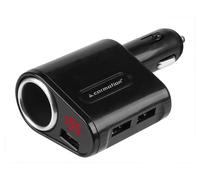 Chargeur 3x USB, 5A Max avec voltmètre 8-30V et prise EURO max 120W