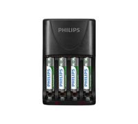 Philips Chargeur de piles SCB2450NB - AA/AAA 4 emplacements, 200/100 mA, 100-240V, Noir