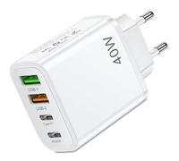 Chargeur 4 ports - Prise Multiple USB C 40W - Adaptateur USB C compatible avec Samsung, iPad, iPhone, Huawei, Google, Charge Rapide, Chargeur Iphone Original.