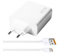 Chargeur 45 W avec câble de Charge Type C 6 A (1 m), Chargeur Rapide USB pour Xiaomi Redmi Note 14 Pro 5G (6 A), chargeurs pour téléphone Portable Xiaomi 14T Pro, Poco X7, M7, M6, Pad 7, Redmi Pad SE