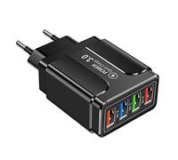 Chargeur 45W 4 USB Chargeur de TéLéPhone Portable USB 3.0 Chargeur de Voyage Adaptateur Standard TêTe de Charge pour TéLéPhone - Prise UE