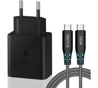 Chargeur 45W Charge Rapide Pour Samsung S25, S25 Ultra, S24, S24 Ultra, S23 Ultra, Tab S8, S9, S10, Z Fold5, Flip5, Fold6, Flip6, A54, Usb C Bloc Prise Adaptateur Secteur Avec 5A Câble (Noir)