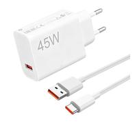 Chargeur 45W Rapide USB-C Compatible avec Note 14 Pro/14/13/12, POCO X7/M7 Pro/M6, Pad 7/6, Pad A3 - Câble USB-C 2M 6A Inclus - Charge Turbo Sécurisée et Transfert de Données Ultra-Rapide
