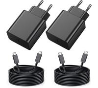 Chargeur 45W Super Charge Rapide compatible Samsung Galaxy S24+,S24 Ultra,Prise Secteur USB C Adapteur avec 5A Câble -2 PCS(Noir)