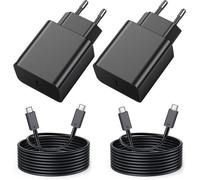 Chargeur 45W Super Charge Rapide compatible Samsung Galaxy S24+,S24 Ultra,Prise Secteur USB C Adapteur avec 5A Câble -2 PCS(Noir)