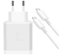 Chargeur 45W Super Charge Rapide pour Samsung Galaxy S24+,S24 Ultra,Tab S8 Ultra,Prise Secteur USB C Adapteur avec 5A Câble (Blanc)