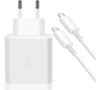 Chargeur 45W Super Charge Rapide pour Samsung Galaxy S24+,S24 Ultra,Tab S8 Ultra,Prise Secteur USB C Adapteur avec 5A Câble (Blanc)