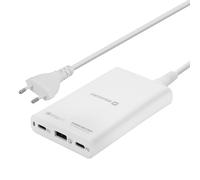 chargeur 60W avec 2x ports USB-C + 1x port USB 3.0 QuickCharge, Swissten - Blanc