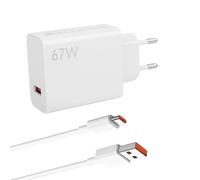 Chargeur 67 W Chargeur Rapide USB C avec câble Type-C de 2 m pour Xiaomi Red-mi Note 15, 14, 13, 12 Pro 5G, Mi 13, Mi 12, Mi 11, Poco X5, X6 Pro - Chargeur Turbocharge 67 W