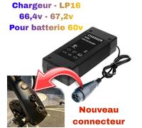 Chargeur 67v pour batterie 60v pour trottinette électrique Dualtron Mini ..Speedway Minomotors Compatible NOUVEAU BRANCHEMENT LP16