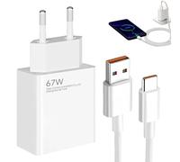 Chargeur 67W pour Xiaomi, 67w Chargeur USB Rapide avec 6A Câble USB C de 1.5m, Prise Charge Rapide pour Xiaomi Redmi 14/13/12/11 Ultra/12 Lite/12x, Poco M6 Pro/Poco X6 Pro 5G/ Poco X6