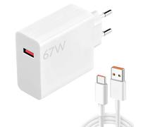 Chargeur 67W Ultra Rapide avec Câble USB C 1M pour Note 13/12/11 Pro, 14/13/12 Ultra, Poco X6, Shark 4/5, Charge Rapide 6A, Protection Surcharge, Surchauffe et Sécurité Maximale