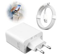 Chargeur 80W USB C avec Câble 2m Blanc, Chargeur Rapide Type C Compatible avec Oppo Find X7 X6 X5 Pro Reno 13 12 11 10 Pro One-Plus 12 11 Nord, Adaptateur Secteur Charge Rapide