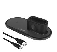 Chargeur à Induction 3-en-1 pour iPhone / Apple Watch / AirPods Swissten Noir Swissten Noir