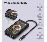 Chargeur À Induction,Avec Hub Fonction,Magnétique,Transparent,Gris,Qtpb5-Hub-18