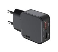 Accezz Chargeur GaN Ultra Slim - USB-C + USB-A - 30 W - Noir