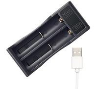 Chargeur Accu 18650, Chargeur Piles Rechargeables Li-ION 3,7 V pour Formats 18650 14500 16340 21700 26650 avec Contrôle Intelligent, USB Compact, Indicateur LED de Charge