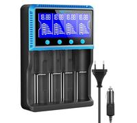 Chargeur Accu 18650, Keenstone Chargeur de Piles Rechargeable Universel pour 26650 10440 14500 16340 26500 IMR Li-ION Ni-MH Ni-CD LiFePO4 AA AAA, Grand Ecran, Emplacement Indépendant