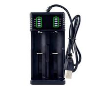 Chargeur Accu 18650 Universel, 2 Slots Chargeur 21700, pour Piles Rechargeables Li-ION 3,7V, Charge Rapide USB avec18650 21700 26650 20700 18500 18350 14500 10440 CR123