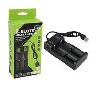 Chargeur Accu 18650 USB, Chargeur Piles Rechargeable Intelligent Double Slot 3.7V Li-ion, Charge Rapide pour 26650, 21700, 26700, 18650, 16340, 18350, AA, AAA, avec Affichage LED et Sécurité Multiple