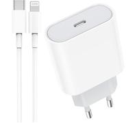 Chargeur- Adaptateur 20W - USB-C - Charge rapide - Compatible iPhone 13/12/11/XR/Xs/Max/8/7