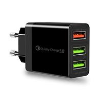 Chargeur Adaptateur,3 Ports multiprise Secteur Prise USB Chargeur Universel QC3.0 Chargeur Rapide pour Samsung iPhoneiPad Huawei Google etc… (3USB)