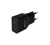 Chargeur adaptateur mural universel usb 5v phoenix phmicrousbcharger 2 sorties total usb 2a comprend un câble usb vers micro usb noir