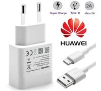Chargeur Adaptateur secteur d'origine rapide pour Huawei P40 lite 5G avec cable Type C 5V 2A 1 Mètre Couleur Blanc