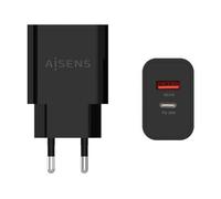 Aisens Chargeur 20 W 1 x USB-C (PD3.0) + 1 x USB-A (QC3.0) Noir