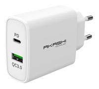 Chargeur - Akashi - USB-C - 1x Power Delivery - 1x Quick Charge 3.0 - 38W