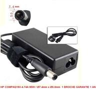 CHARGEUR ALIMENTATION COMPATIBLE POUR HP 19V-4.74A 90W / Ø7.4mm x Ø5.0mm 1 BROCHE GARANTIE 1 AN