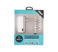 WATT&CO Chargeur universel 3000 mA avec 16 fiches + USB - 2000mA