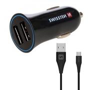 Chargeur allume-cigare 2.4A - 2x USB - câble micro USB