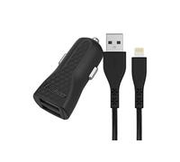 Energizer Chargeur allume-cigare double USB 3,4 A avec câble USB-A vers Lightning