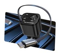 Chargeur allume-cigare 4 en 1 USB C 145 W 24/12 V avec câble rétractable, répartiteur allume-cigare 2026, mini adaptateur USB, chargeur rapide pour iP15 16 17