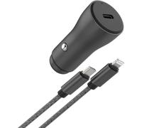 Chargeur Allume Cigare ADEQWAT USB-C 30W + Câble Lightning 1M Noir