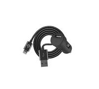 Kit Chargeur Voiture USB A 1A + Câble USB A / Lightning 1m Noir Bigben
