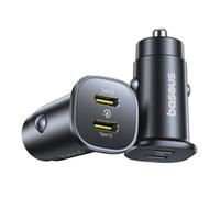 Baseus 30W chargeur de voiture charge rapide double Port USB type-c PD QC FCP AFC pour iPhone 16 15 Samsung S24 S25 Xiaomi Huawei tablette