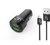 Chargeur allume-cigare COYOTE 2 USB + Câble droit