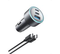 Chargeur Allume Cigare De Voiture Compact Rapide À 3 Ports 67w Charge Haute Vitesse Pour Iphone 16/15,Galaxy S23,Ipad Air Et Plus Encore Câble Usb-C Vers Usb-C Inclus Pour Une Connexion Facile