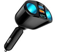 Chargeur Allume Cigare Double Prises Usb Qc3.0 & Pd 12v/24v, Double Allume Cigare 120w, Multiprise Allume Cigare Rapide Avec Voltmètre Led, Adaptateur Allume Cigare Usb Pour Téléphone, Gps, Caméra