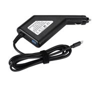 Chargeur allume-cigare HP 20 V 3,25 A 65 W avec connecteur USB-C et port USB 5 V 1,5 A 12-16 V. Alimentation haut de gamme, charge directe allume-cigare, noyau en cuivre, boîtier en PVC, noir.