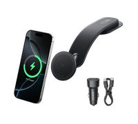 Anker Nano Chargeur Allume Cigare sans Fil Chargeur Véhicule, Magnétique et Ajustable 360°, Support Alliage Détachable, Charge Rapide 15W Certifiée Qi2 pour iPhone 16/15/14/13/12 (Adaptateur Inclus)