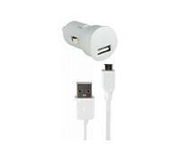 Chargeur allume cigare Micro-USB Blanc