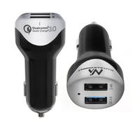 Chargeur allume cigare pour voiture 2 4A 2x cable USB Maclean inclus puissant