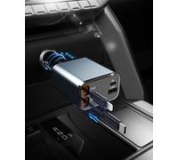 Chargeur Allume Cigare Rocketek 4 en 1 USB C 69W,Chargeur de Voiture USB Allume-Cigare, Adaptateur de Voiture Rétractable. Compatible avec iPhone 16/15/14 Pro, Samsung Galaxy, Pixel et Huawei