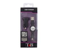 T'nB CHBBCAR1 : Chargeur Allume-cigare/Secteur Universel 5V/1A avec 1 Port USB 2.0 et 1 Port Micro-USB 2.0 pour Téléphone, Tablette, PDA