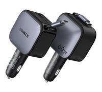 Chargeur allume cigare UGREEN Retractable USBC/USBA Noir 60W