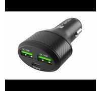 Chargeur Allume-Cigare Universel NATEC NUC-1981, 2x USB-A 3.2 Gen 1, 1x USB-C Quick Charge 3.0, Power Delivery 60W, 12-24V, Protection Surtension/Surintensité/Surchauffe